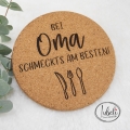 Bild 1 von Topfuntersetzer Bei Mama/Oma schmeckts am besten  / (Beschriftung) Oma